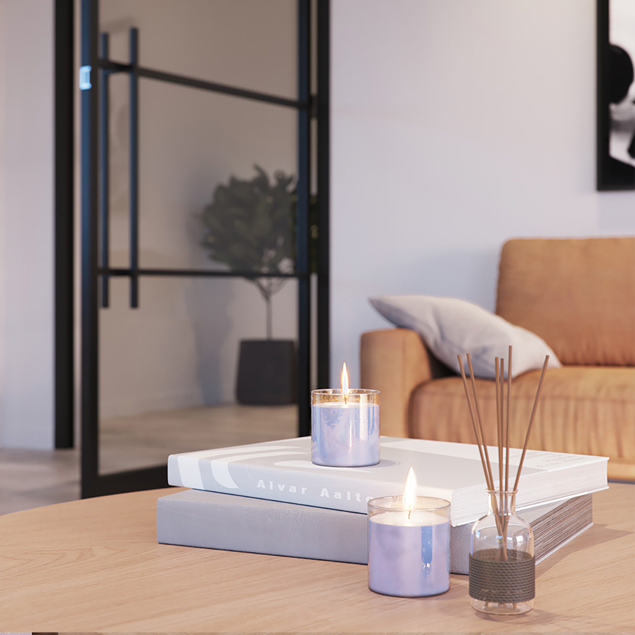 Skantrae SlimSeries Alu - Metalen Deur Zwart met Kozijn